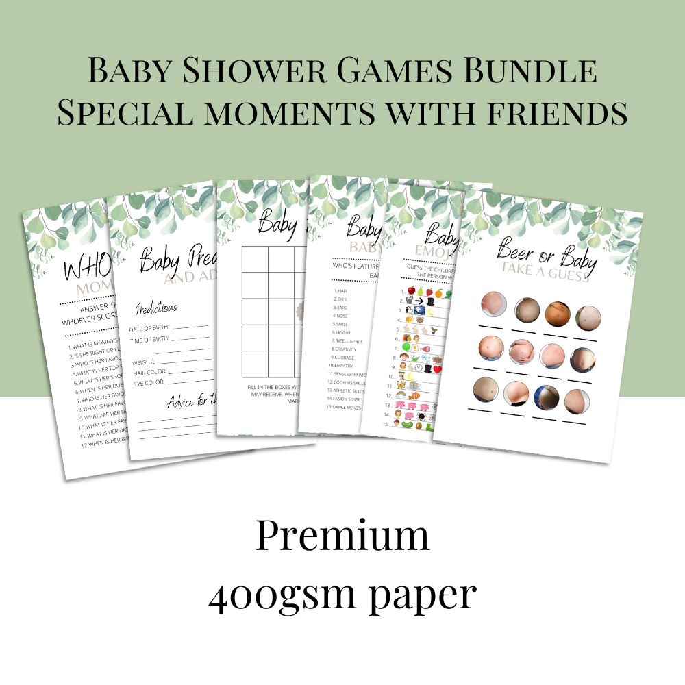 Baby Shower Games Bundle - 6 Game Bundle