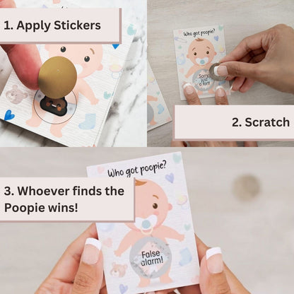 Baby Shower Games, Scratch Off Game, Silly Activity for Ice Breakers, Baby Shower Activity and Ideas