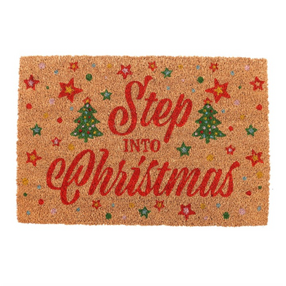 Natural Step Into Christmas Doormat