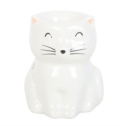 White Happy Cat Oil Burner