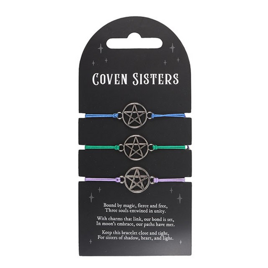 Set of 3 Coven Sisters Pentagram Bracelets