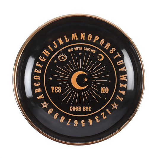 Round Black Talking Board Trinket Dish
