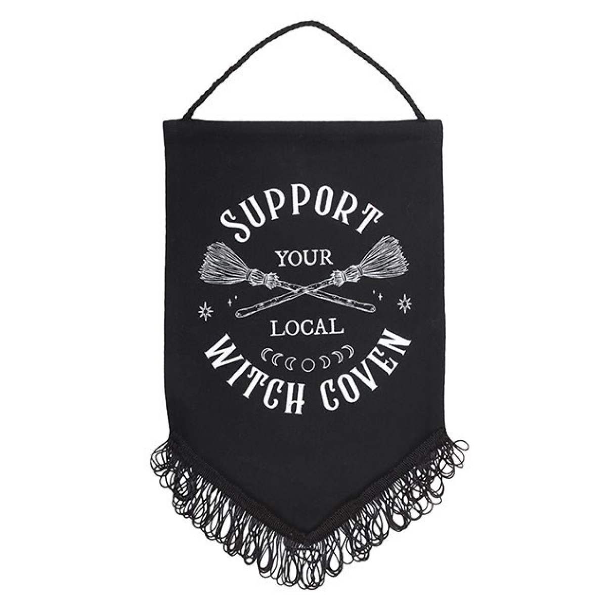 Support Your Local Witch Coven Hanging Fabric Banner