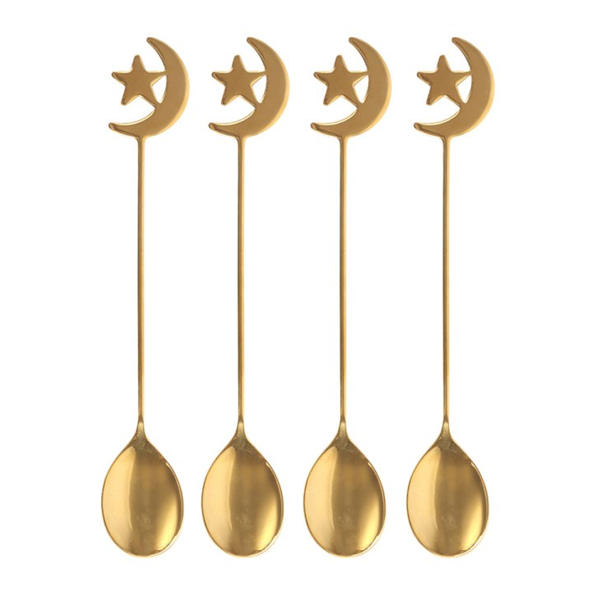 Set of 4 Star and Moon Teaspoons