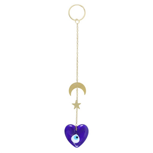 All Seeing Eye Glass Heart Hanging Decoration