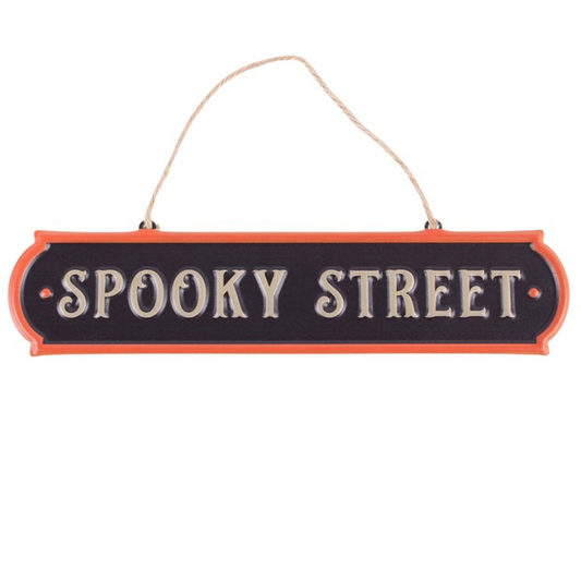 Spooky Street Hanging Metal Sign