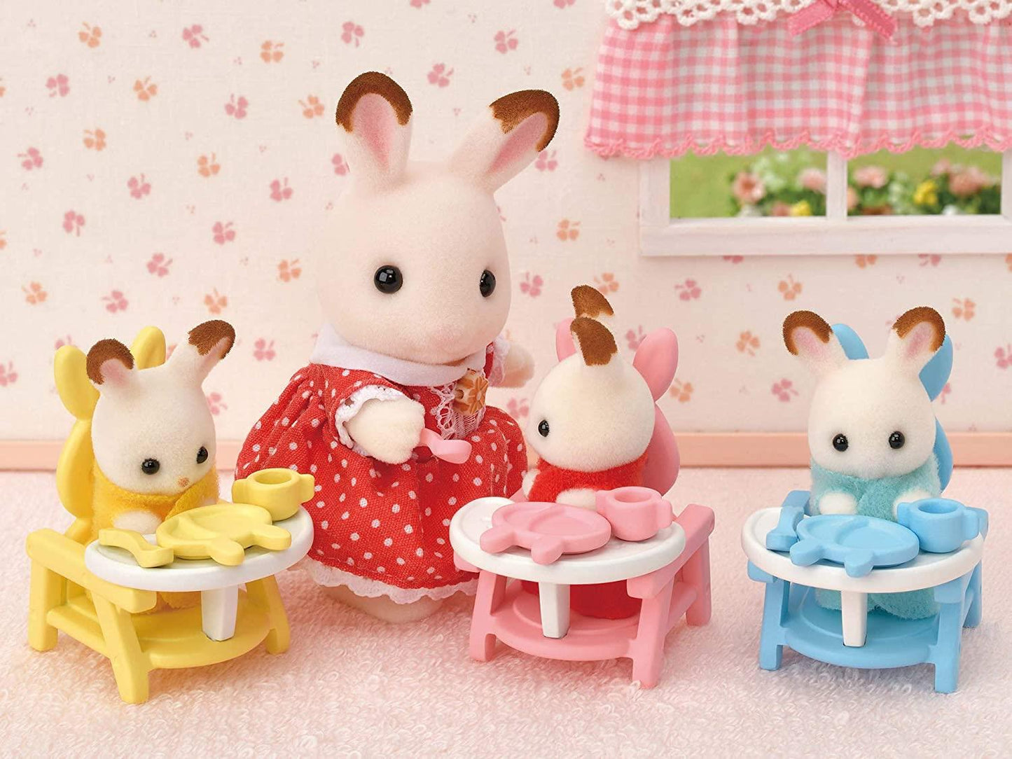 Sylvanian Families Chocolate Rabbit Triplets Care Set for Age 3 and Up