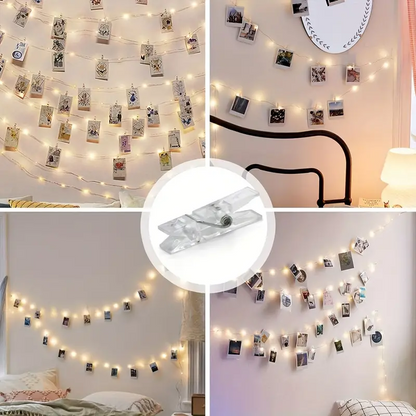 Photo Clip LED String Light, Battery-Powered Fairy Lights