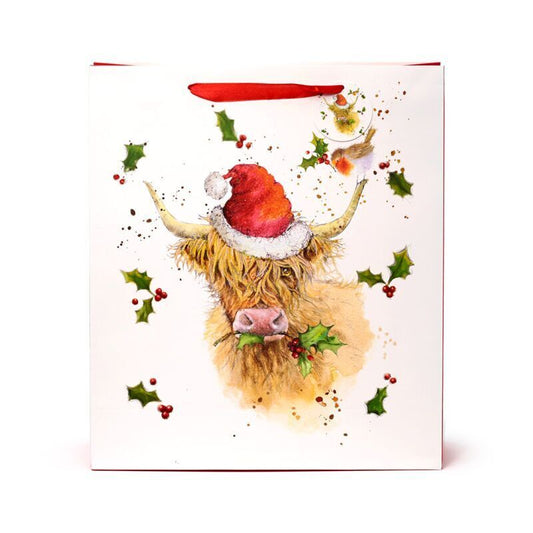 Jan Pashley Christmas Highland Coo Gift Bag - Extra Large