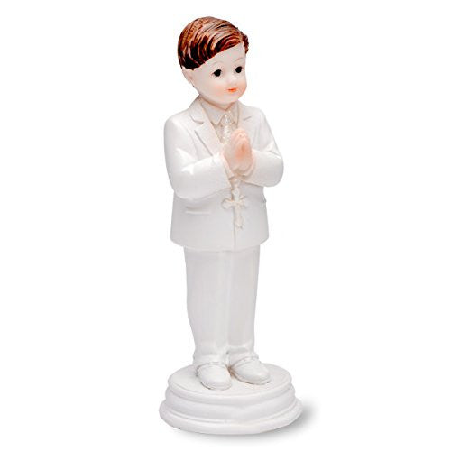 CLUB GREEN Resin Praying Boy Standing, White, 102 mm, Pack of 6