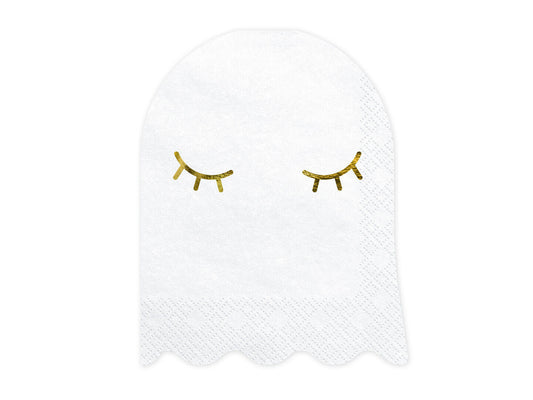 White Paper Ghost Halloween Napkins, Pack of 20
