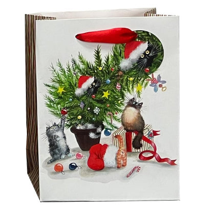 Kim Haskins Christmas Cats Gift Bag - Medium, Large & Extra Large