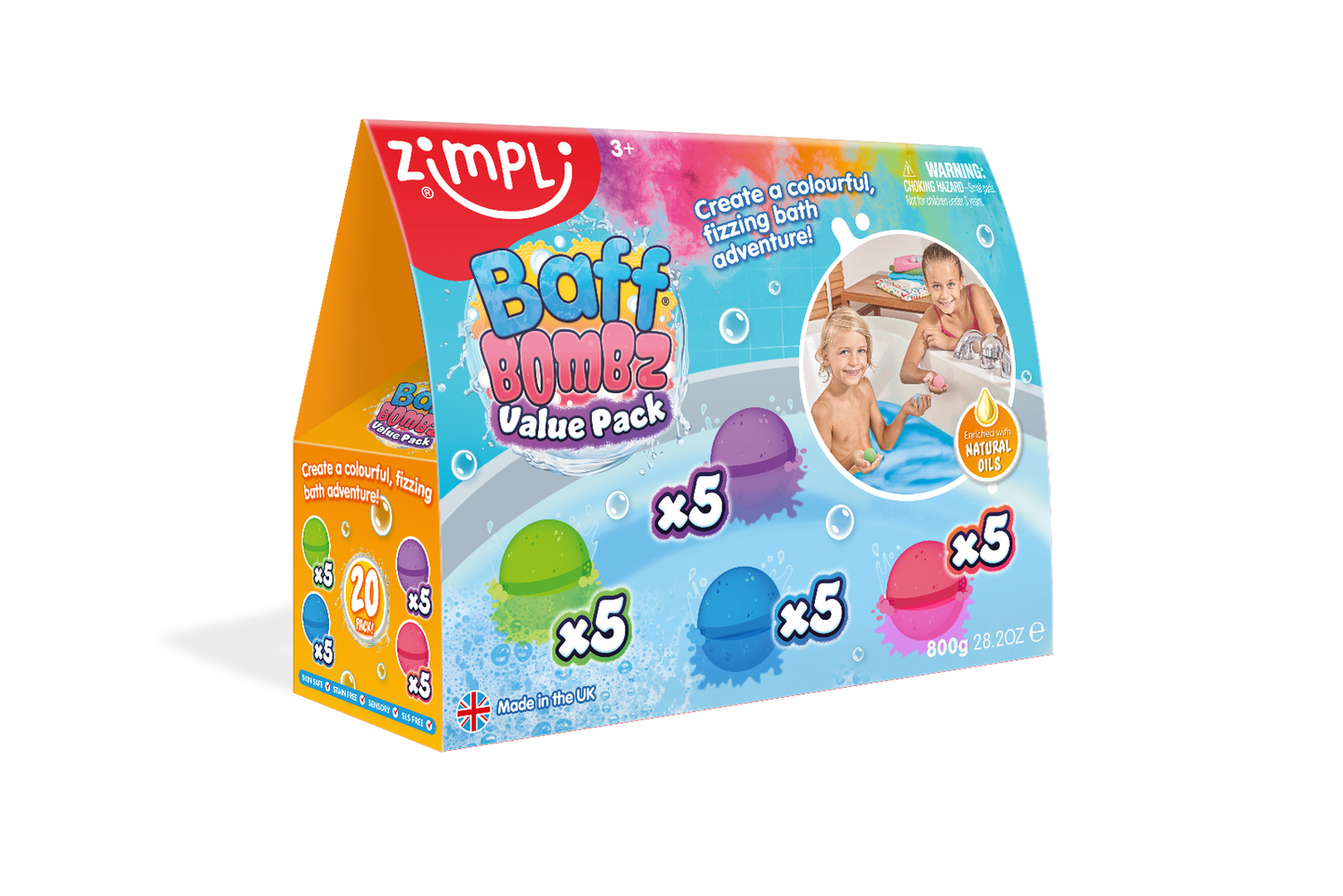 Zimpli Kids Baff Bombz Round Mega Pack - 20 Baff Bombz