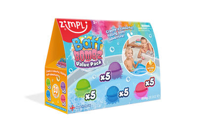 Zimpli Kids Baff Bombz Round Mega Pack - 20 Baff Bombz