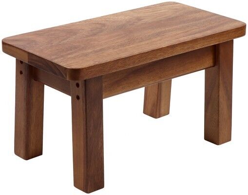 Childrens Acacia Wood Rectangular Stool
