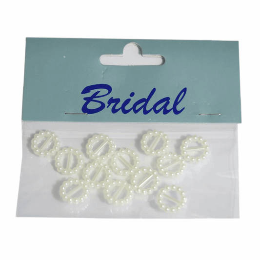 White/ Ivory Buckles - Embellishments: Round 13 x 13mm - Pack of 12