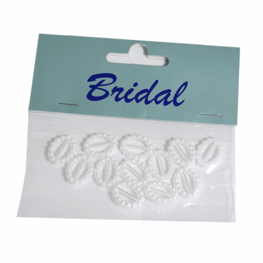 White/ Ivory Buckles ~ Embellishments: Oval: 12 x 15mm: Pack of 12