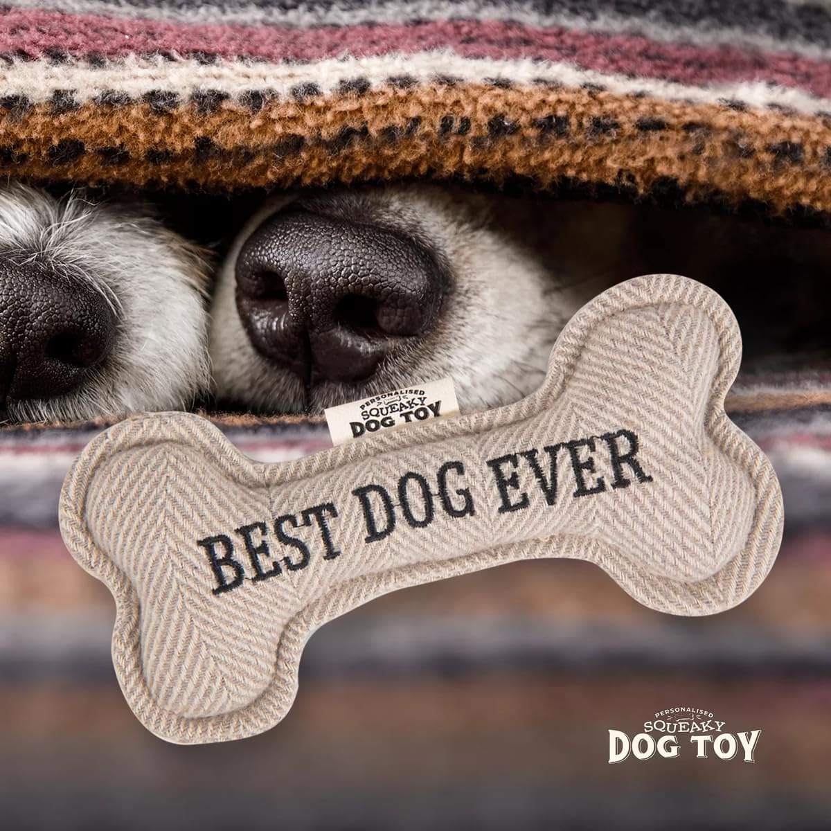 Personalised Squeaky Dog Bone Fetch Toy - I ? My Dog / Best Dog Ever / Breeds