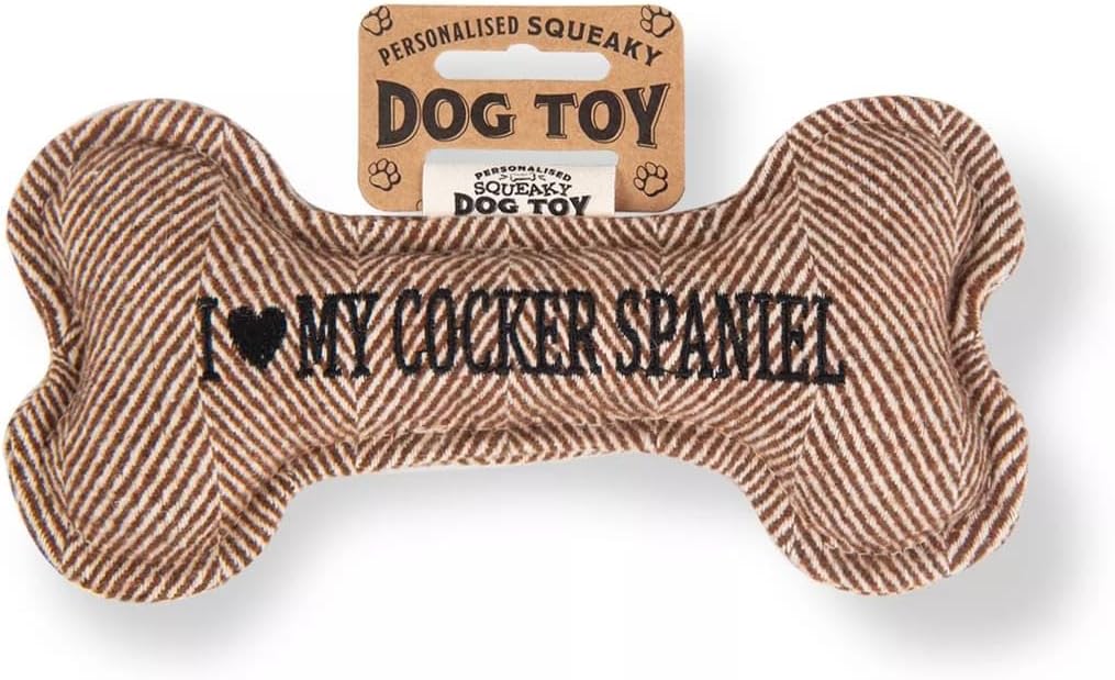 Personalised Squeaky Dog Bone Fetch Toy - I ? My Dog / Best Dog Ever / Breeds