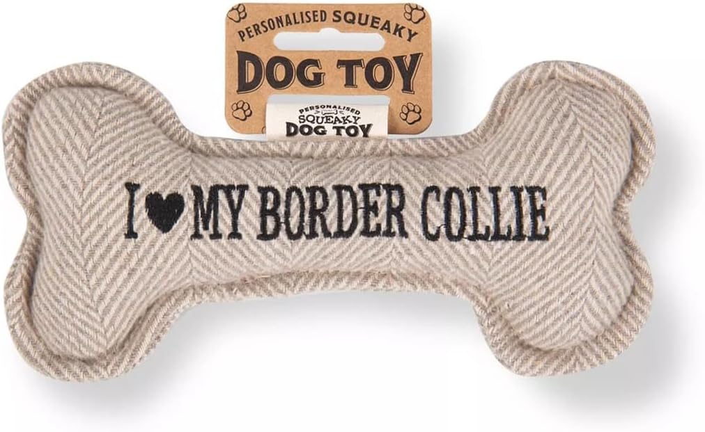 Personalised Squeaky Dog Bone Fetch Toy - I ? My Dog / Best Dog Ever / Breeds