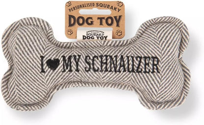 Personalised Squeaky Dog Bone Fetch Toy - I ? My Dog / Best Dog Ever / Breeds