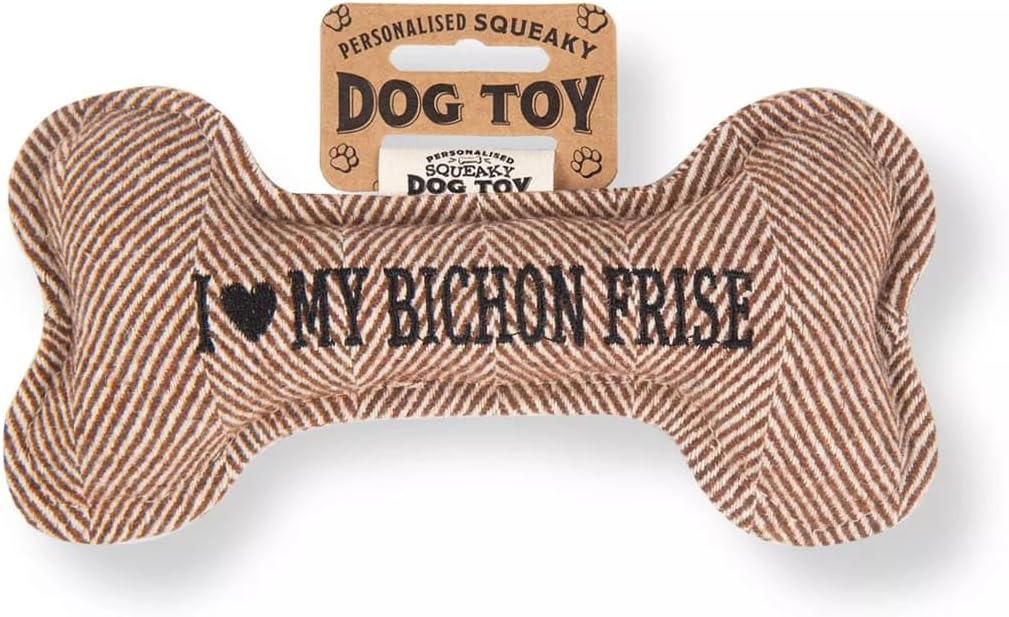 Personalised Squeaky Dog Bone Fetch Toy - I ? My Dog / Best Dog Ever / Breeds
