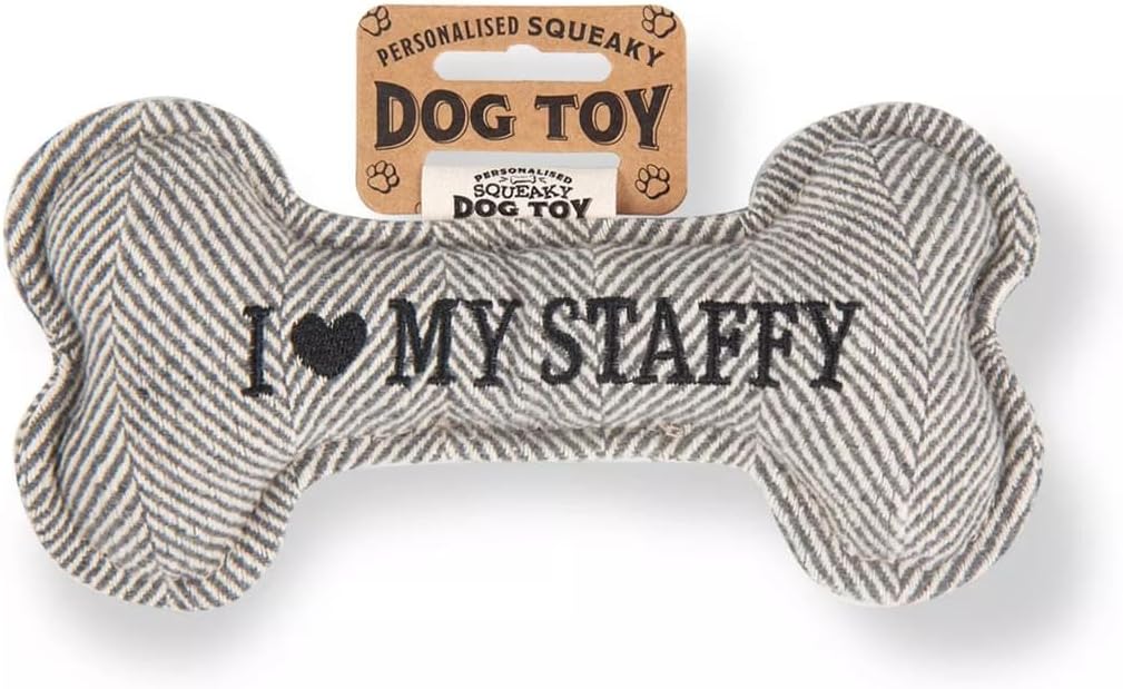 Personalised Squeaky Dog Bone Fetch Toy - I ? My Dog / Best Dog Ever / Breeds