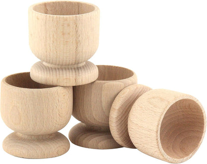 Personalised Beech Wood Egg Cups, Set of 2, Brown