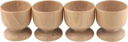 Personalised Beech Wood Egg Cups, Set of 4, Brown