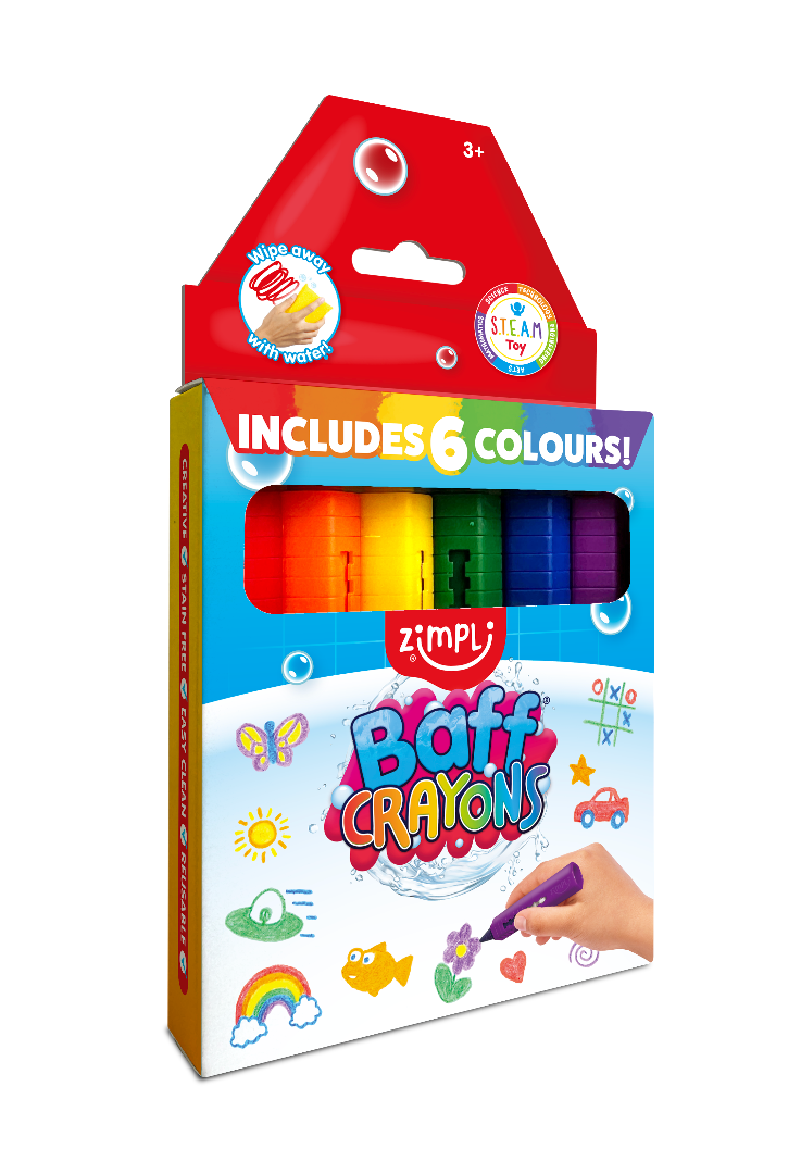 Zimpli Kids 6 Large Baff Crayons