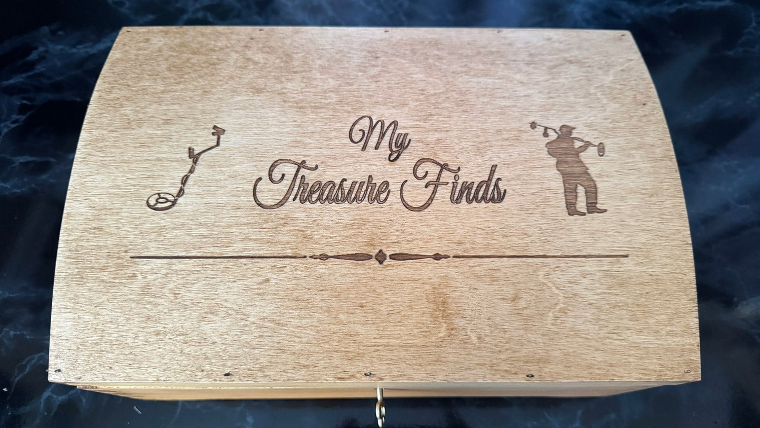 Personalised Antique Pine Style Metal Detectorist's Finds Box