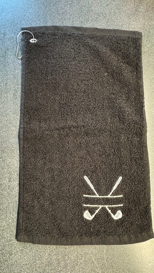 Personalised Luxury Golf Towel - Assorted Colours - Clubs Design