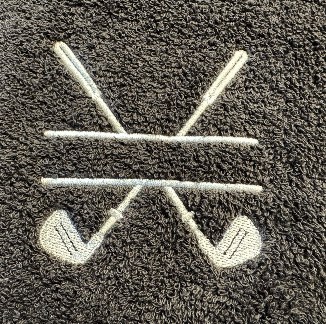 Personalised Luxury Golf Towel - Assorted Colours - Clubs Design