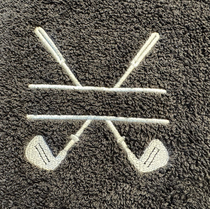 Personalised Luxury Golf Towel - Assorted Colours - Clubs Design
