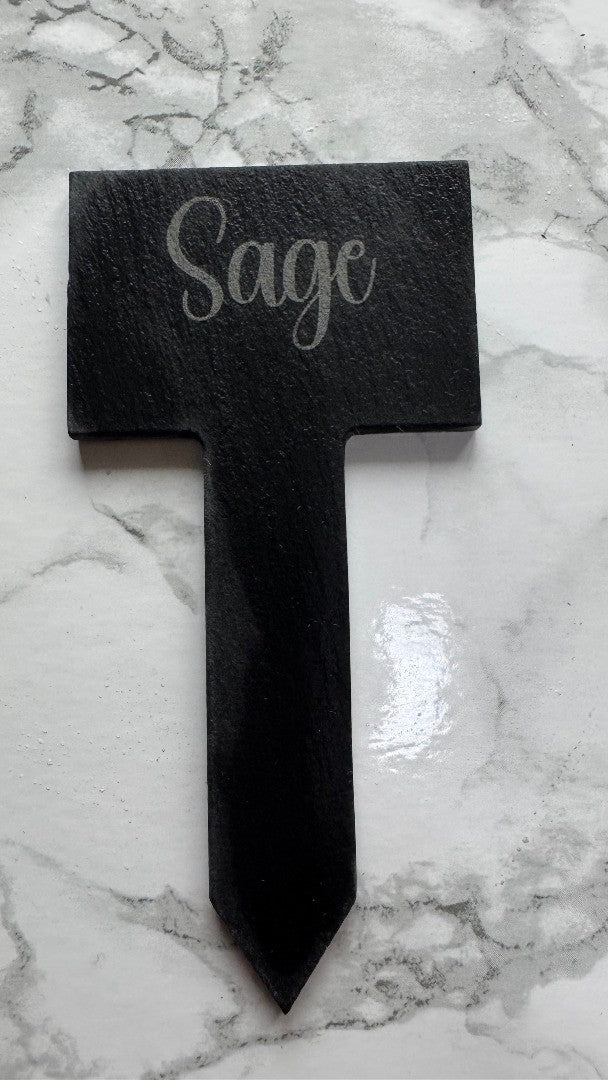 Personalised Slate Herb Markers - Set of 8 Plant Labels