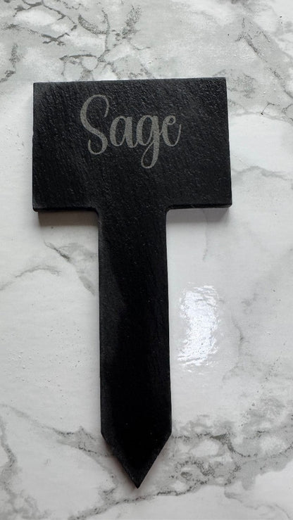 Personalised Slate Herb Markers - Set of 8 Plant Labels