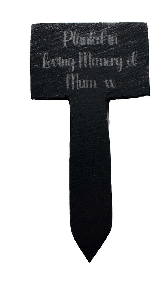 Personalised 'Planted in Loving Memory of ...' Memorial Slate Plant Marker