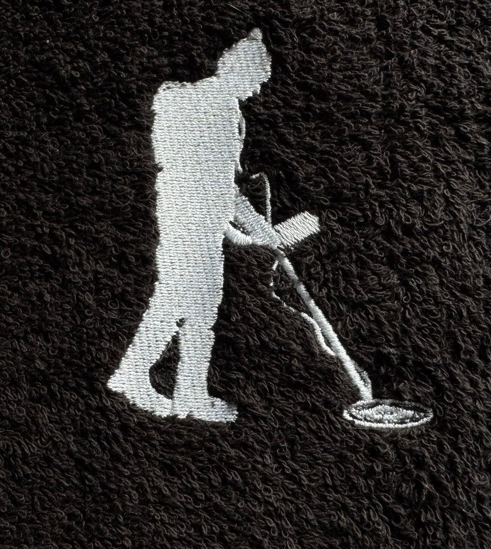 Personalised Metal Detectorists Towel - Black
