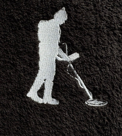 Personalised Metal Detectorists Towel - Black