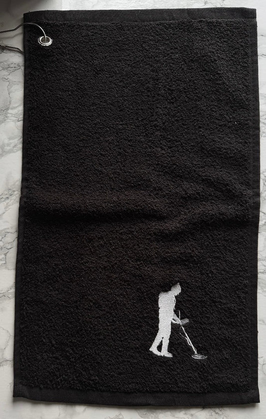 Personalised Metal Detectorists Towel - Black