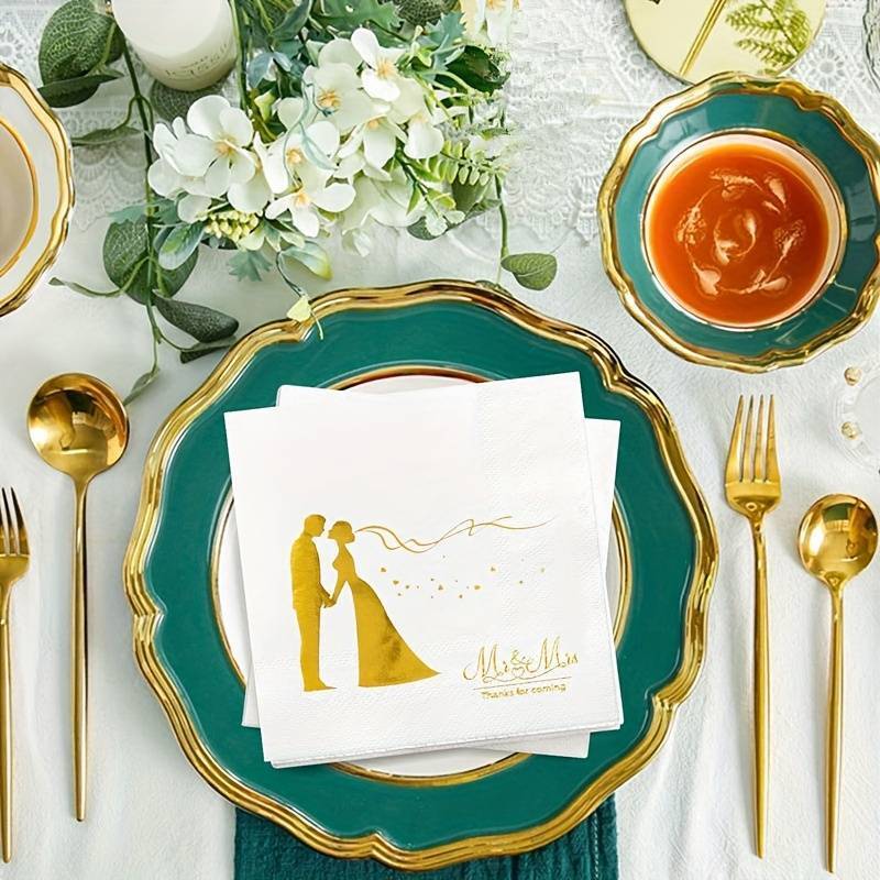 Mr & Mrs Napkins, Happy Couple, Pk 20