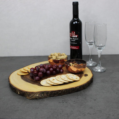 Large Round Rustica Wooden Chopping / Serving Board - 32-37cm
