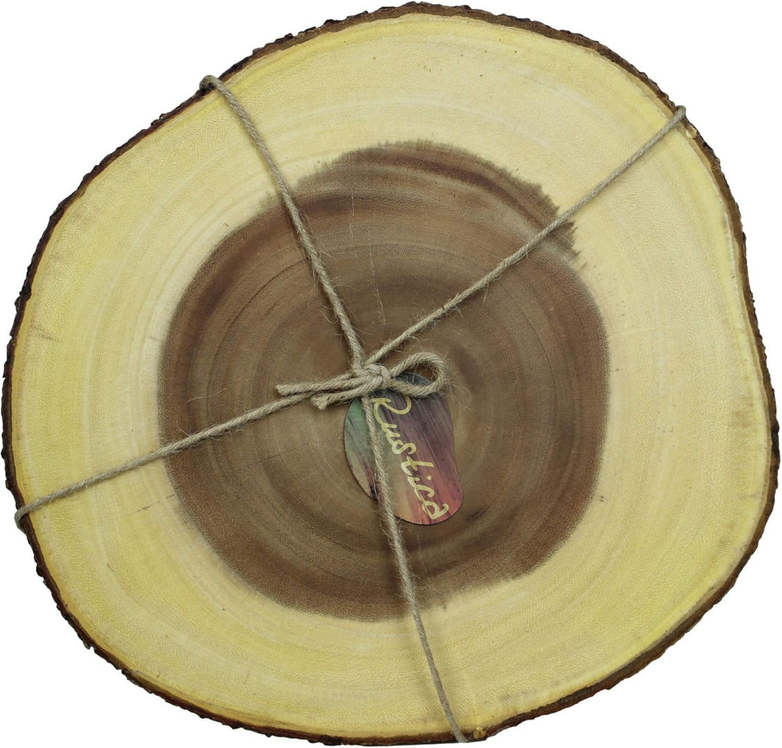 Large Round Rustica Wooden Chopping / Serving Board - 32-37cm