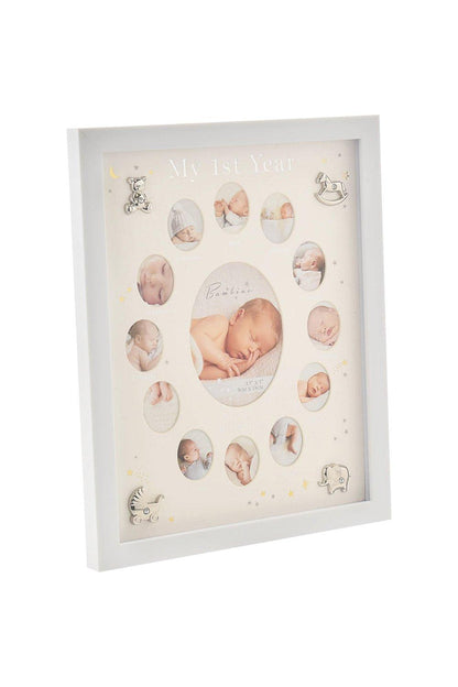 My First Year Multi Aperture Photo Frame + Plush Rabbit with Blanket Gift Set