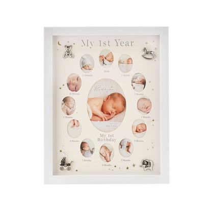 My First Year Multi Aperture Photo Frame + Plush Rabbit with Blanket Gift Set