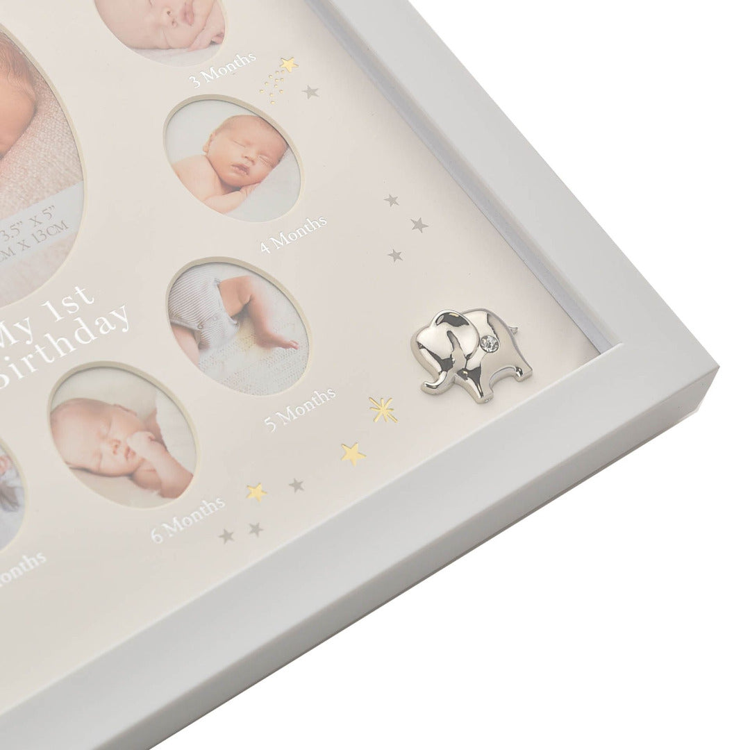 My First Year Multi Aperture Photo Frame + Plush Rabbit with Blanket Gift Set