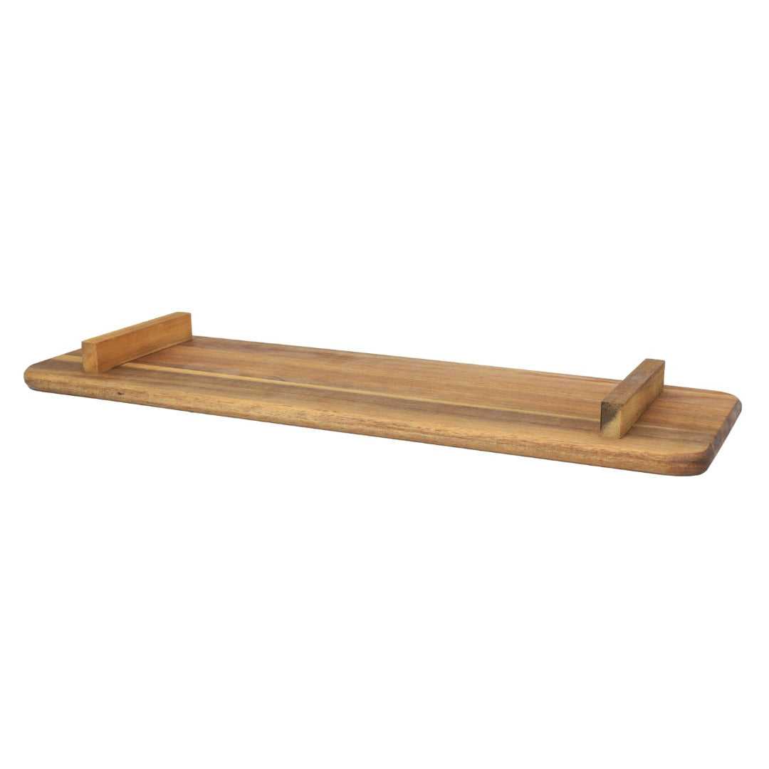 Acacia Wood Display Platter Raised Serving Board With Feet - Cheese Charcuterie