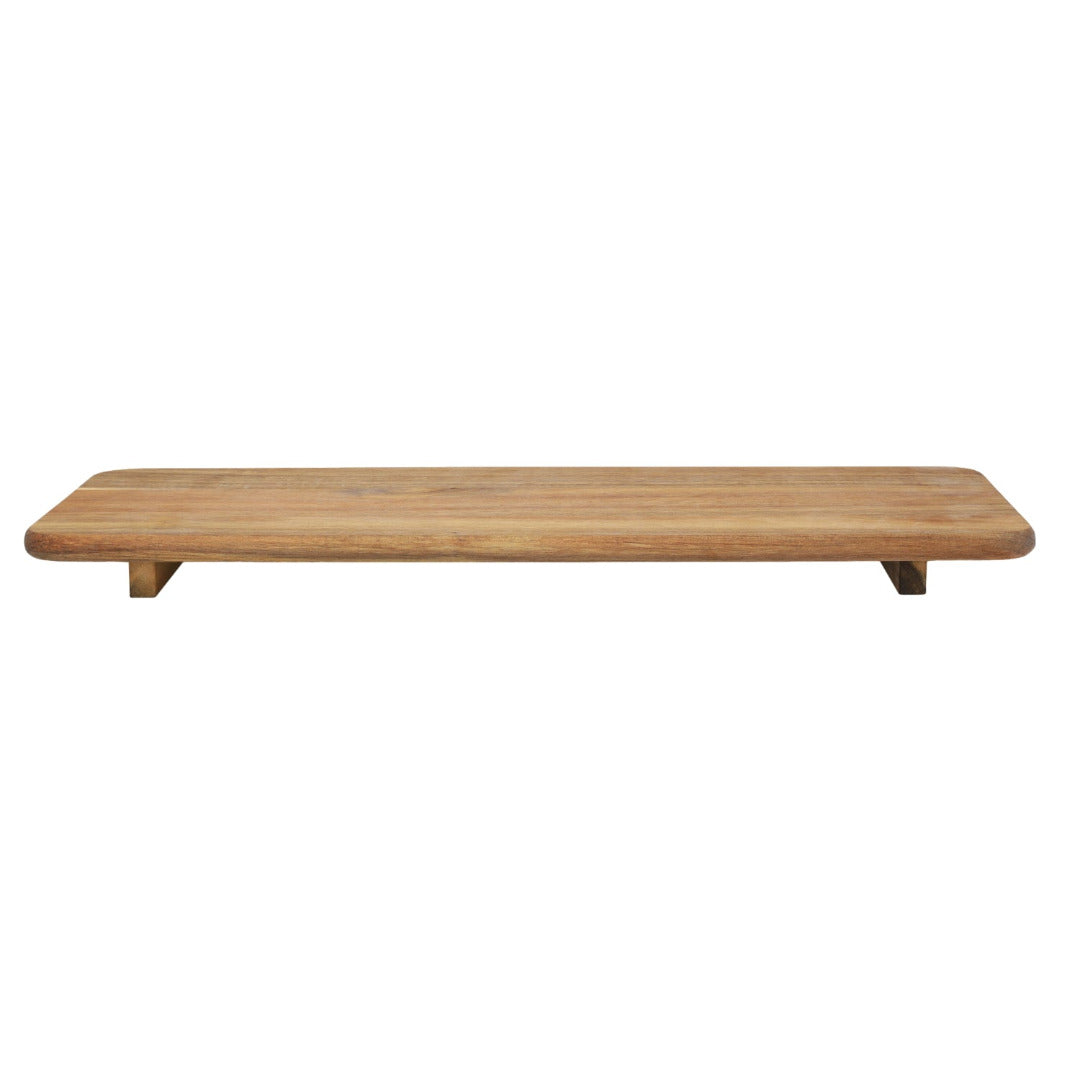 Acacia Wood Display Platter Raised Serving Board With Feet - Cheese Charcuterie