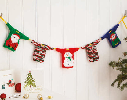 King Cole Christmas Knits Book 4 - Baubles Tea Cosy Cushion Stocking Garland & Shelf Sitters