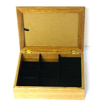 Oak Jewellery Box with Photo Lid